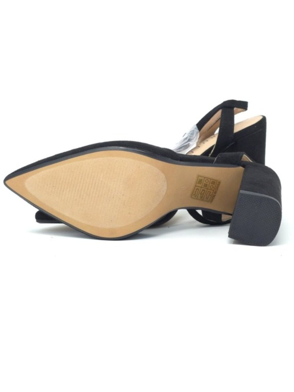 Journee Tyyra Black Vegan Suede Block Heel Pumps Wide US 6 - Picture 6 of 10